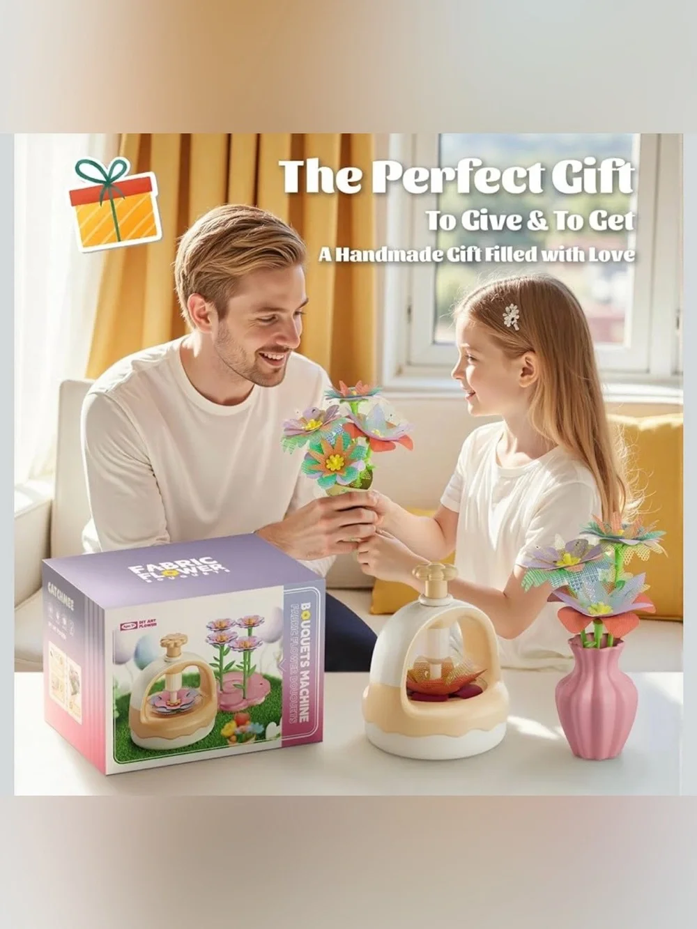 Fabric Flower Bouquet Craft Kit, DIY Arts & Crafts Toy for Kids, Creative Flower